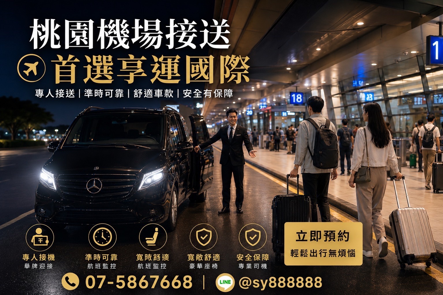 桃園機場接送推薦｜享運國際租車 24 小時專車接送，準時、安全、舒適首選