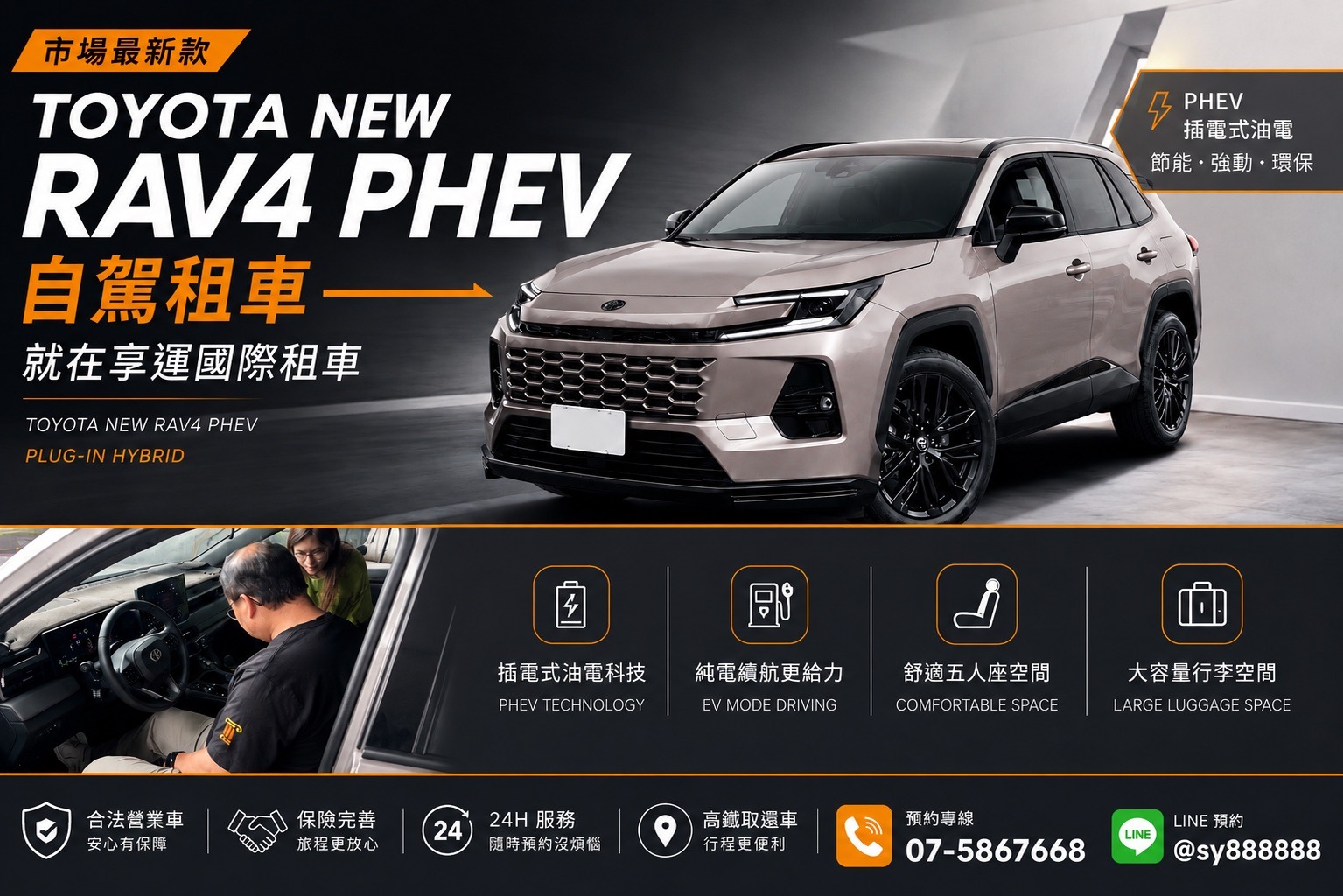 高雄 RAV4 PHEV 租車實例｜新款插電式油電 SUV 自駕體驗